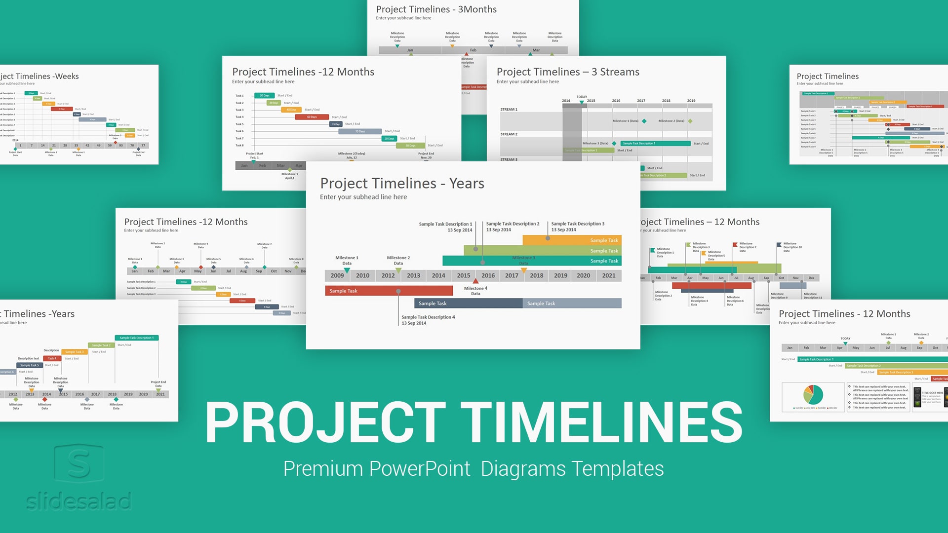 Project Timelines Diagrams PowerPoint Presentation Template