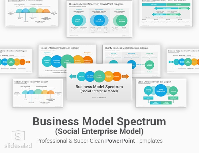 Business Model Spectrum PowerPoint Template Diagrams
