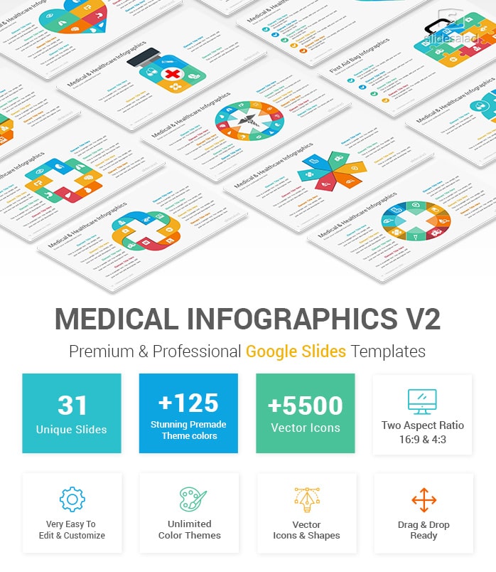 Medical Infographics Google Slides Template Shapes