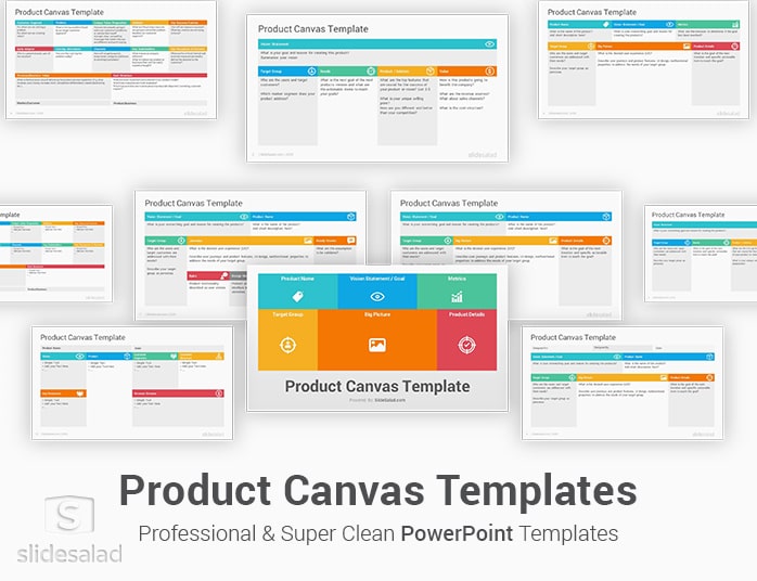 Product Canvas PowerPoint Template and Diagrams
