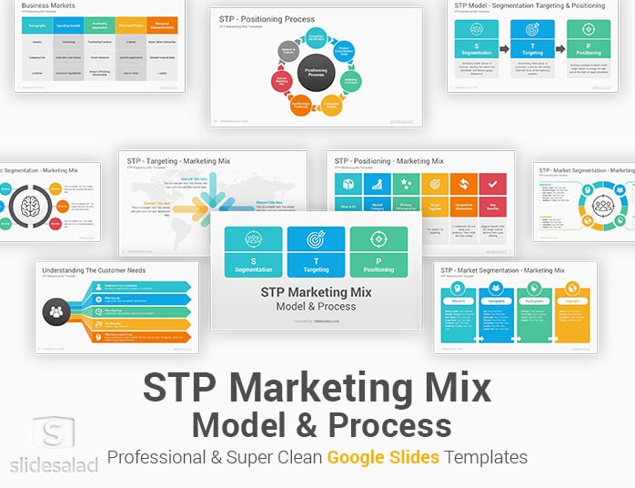 STP Marketing Mix Google Slides Template Diagrams