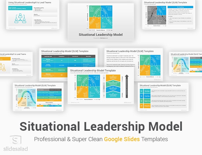 Situational Leadership Model Google Slides Template Diagrams