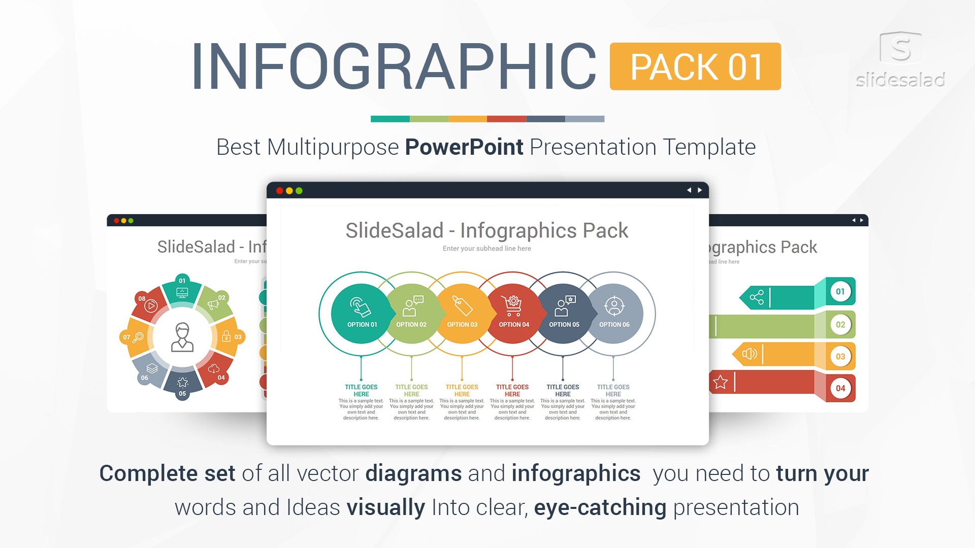 Infographic Designs Pack 01 PowerPoint Template For Presentations