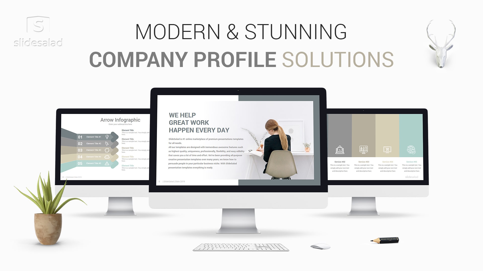 Modern Company Profile PowerPoint Template Designs