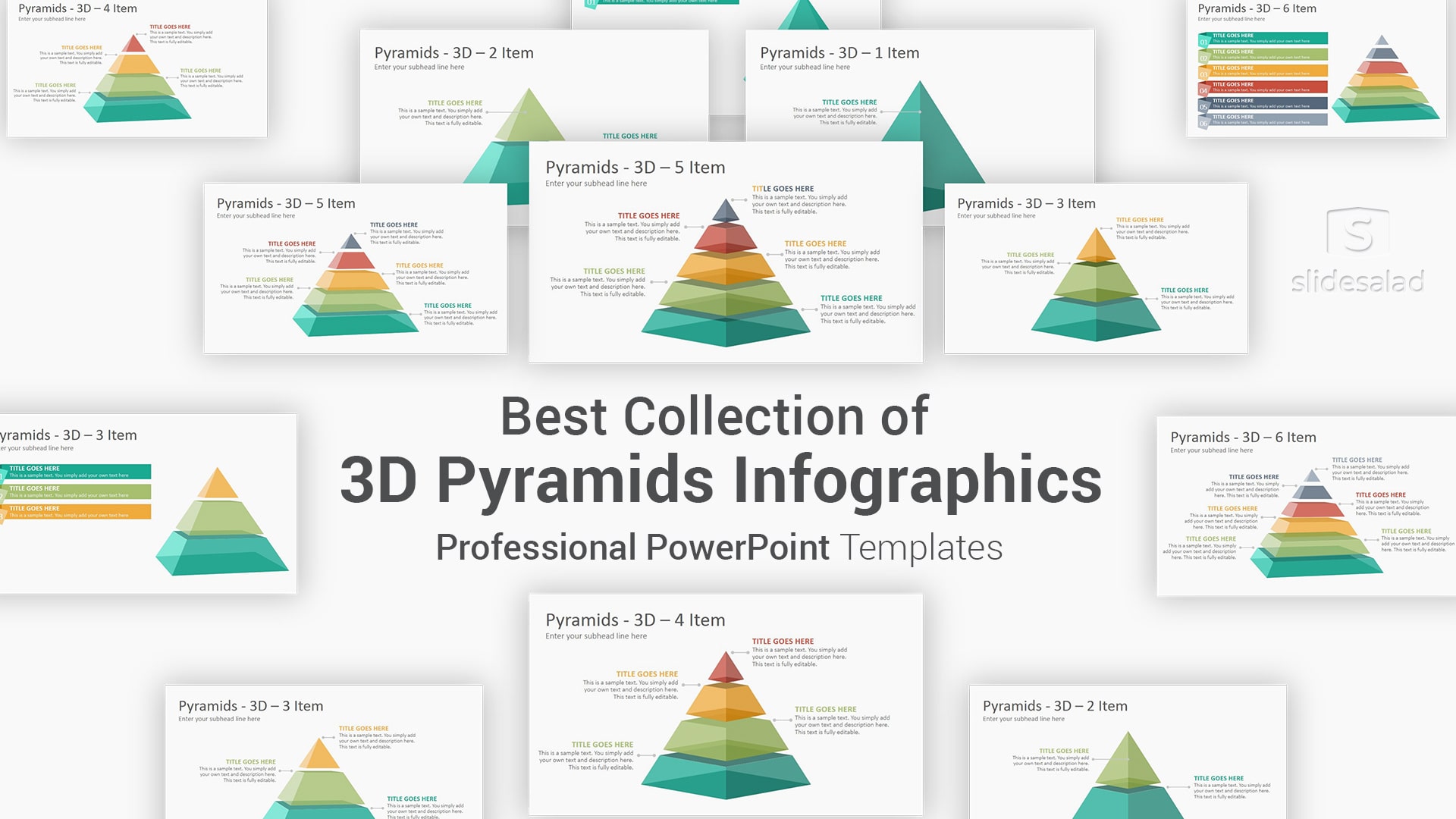3D Pyramids Infographics PowerPoint Templates Diagrams