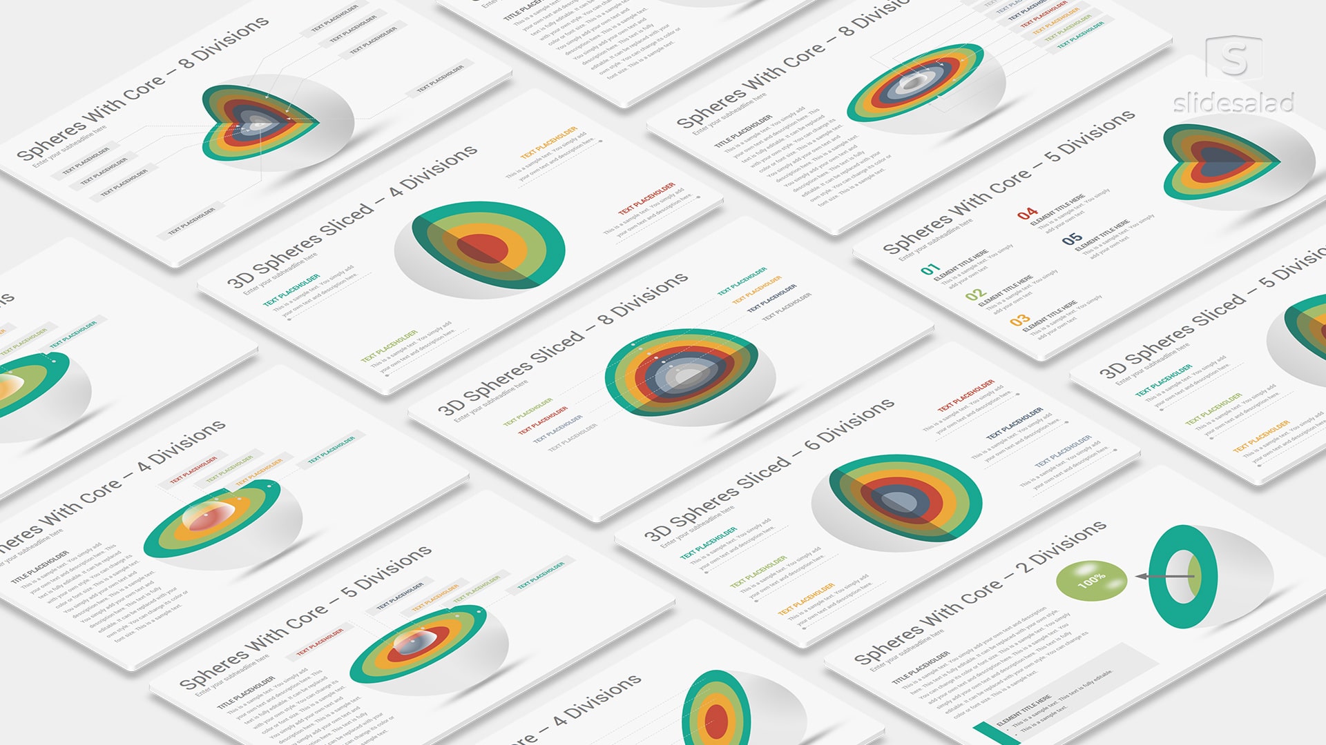 3D Spheres Divisions Infographics PowerPoint Templates Designs