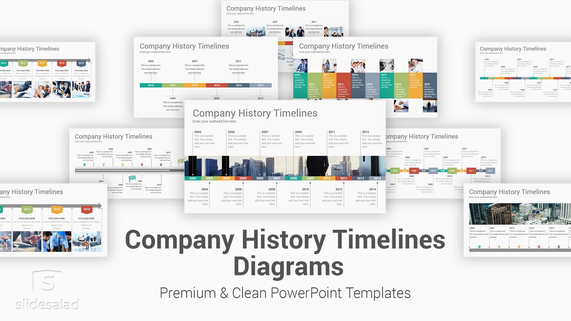 Company History Timelines Diagrams PowerPoint Templates Designs