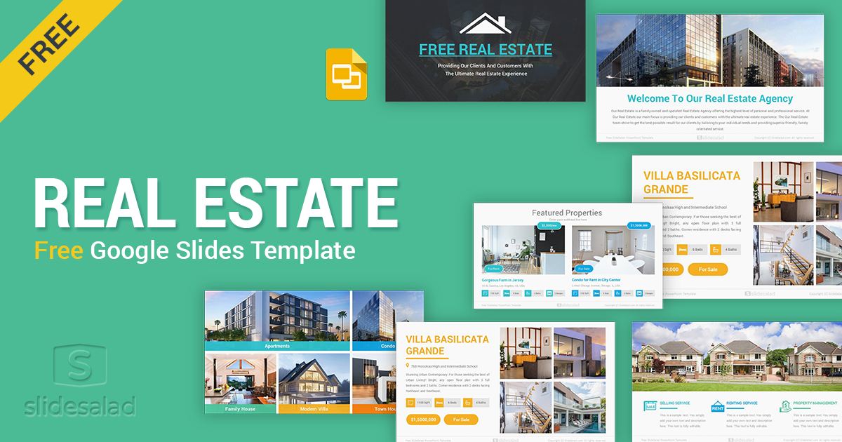 Free Real Estate Google Slides Template Design - SlideSalad