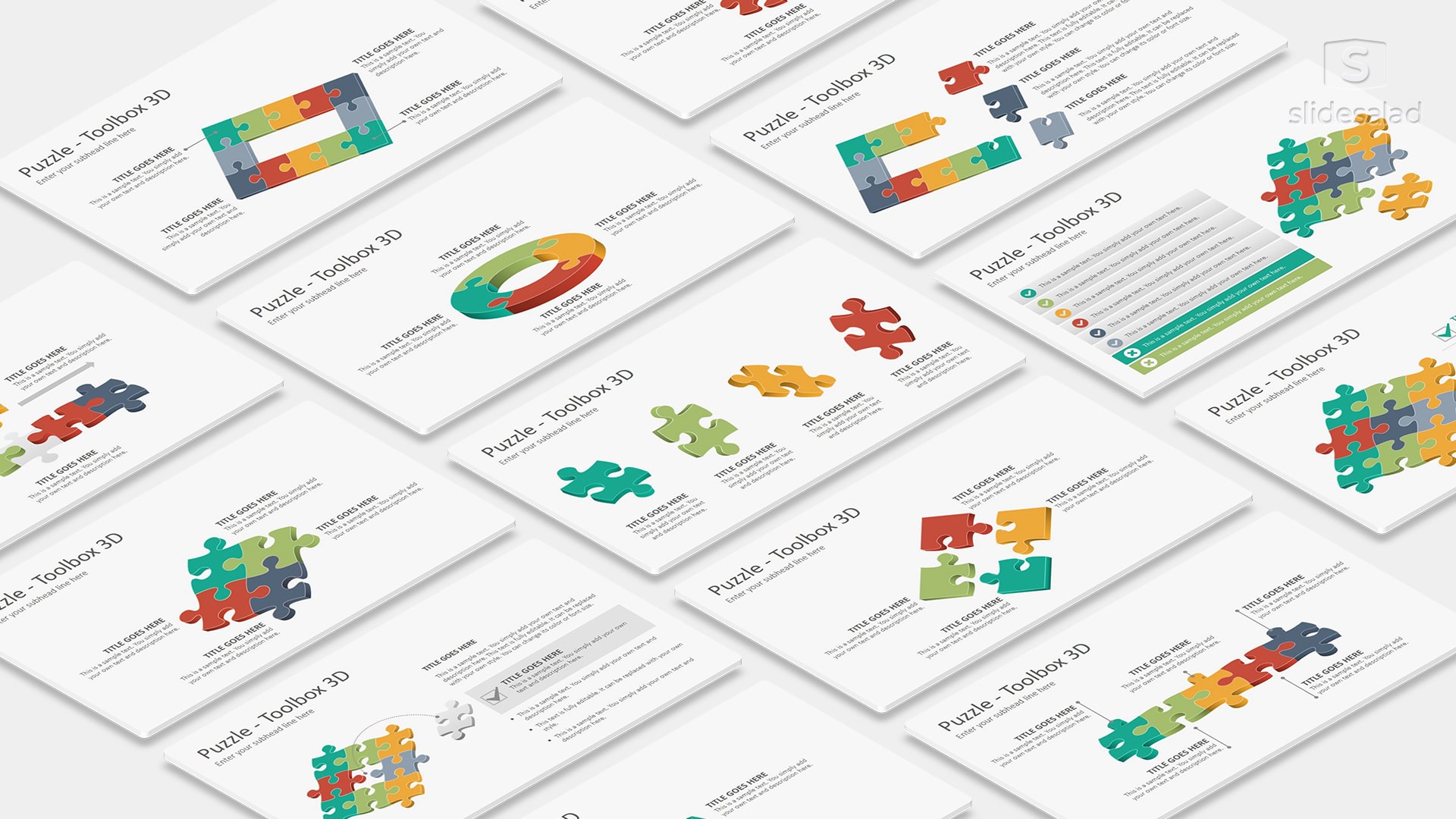Puzzle Infographics PowerPoint Templates Designs