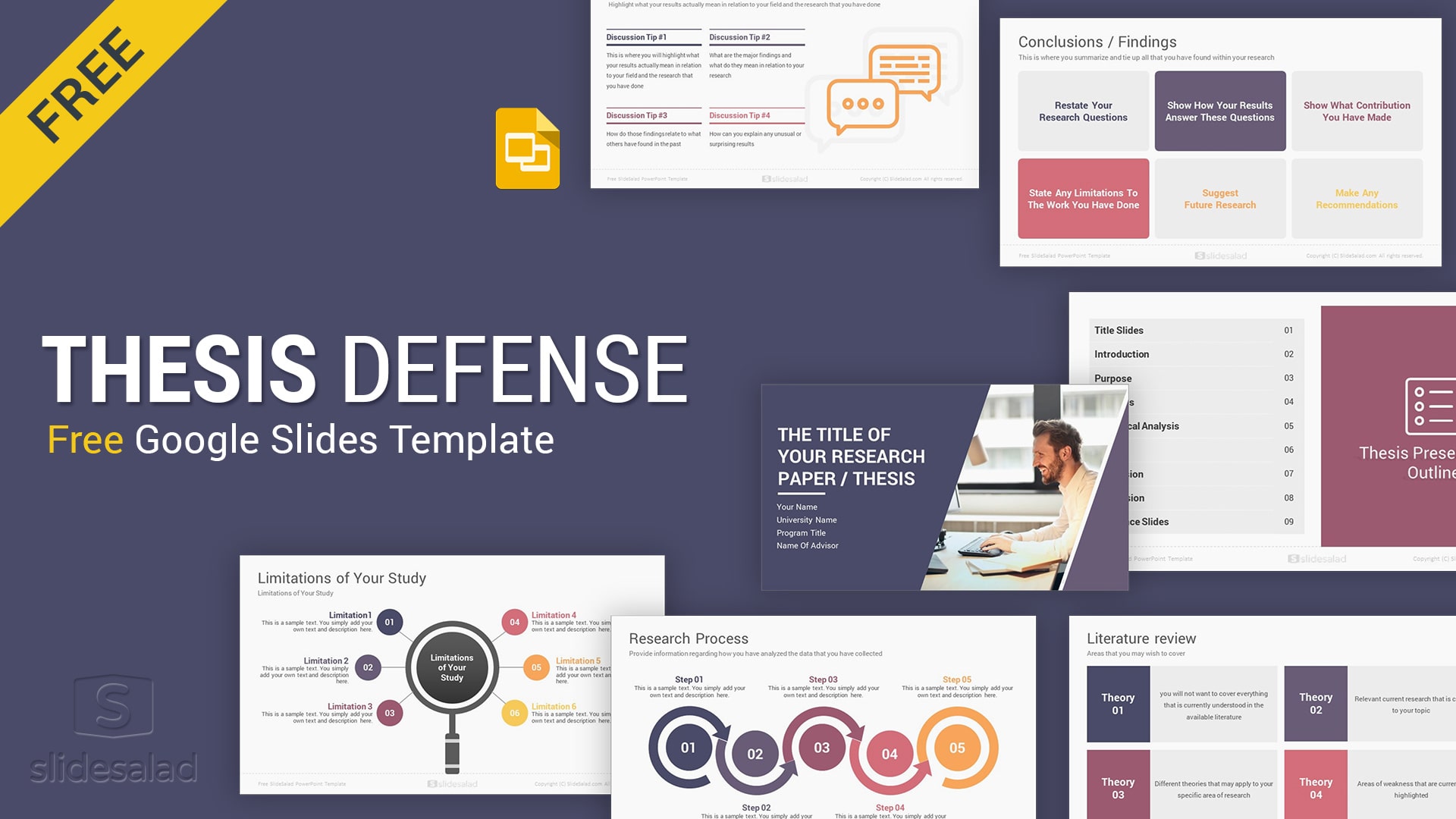 Master's Thesis Defense Google Slides Free Template Design