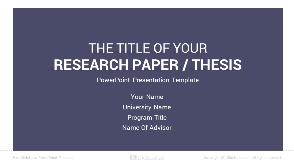 Master's Thesis Defense Free PowerPoint Template Design SlideSalad