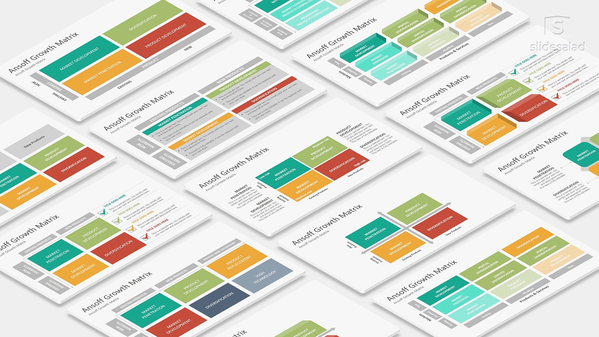 Ansoff Growth Matrix Diagrams PowerPoint Presentation Template