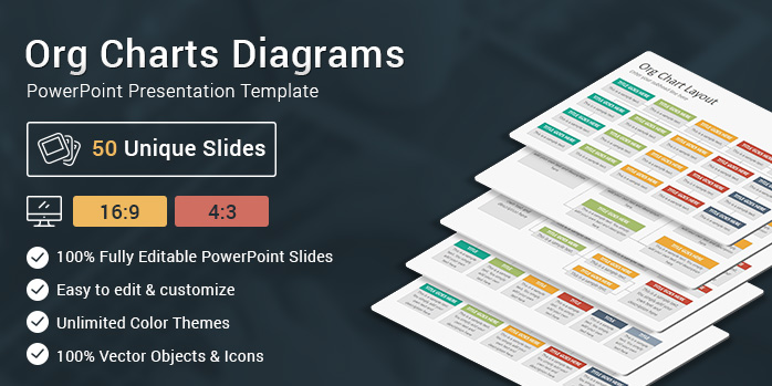 Org Charts Diagrams PowerPoint Presentation Template
