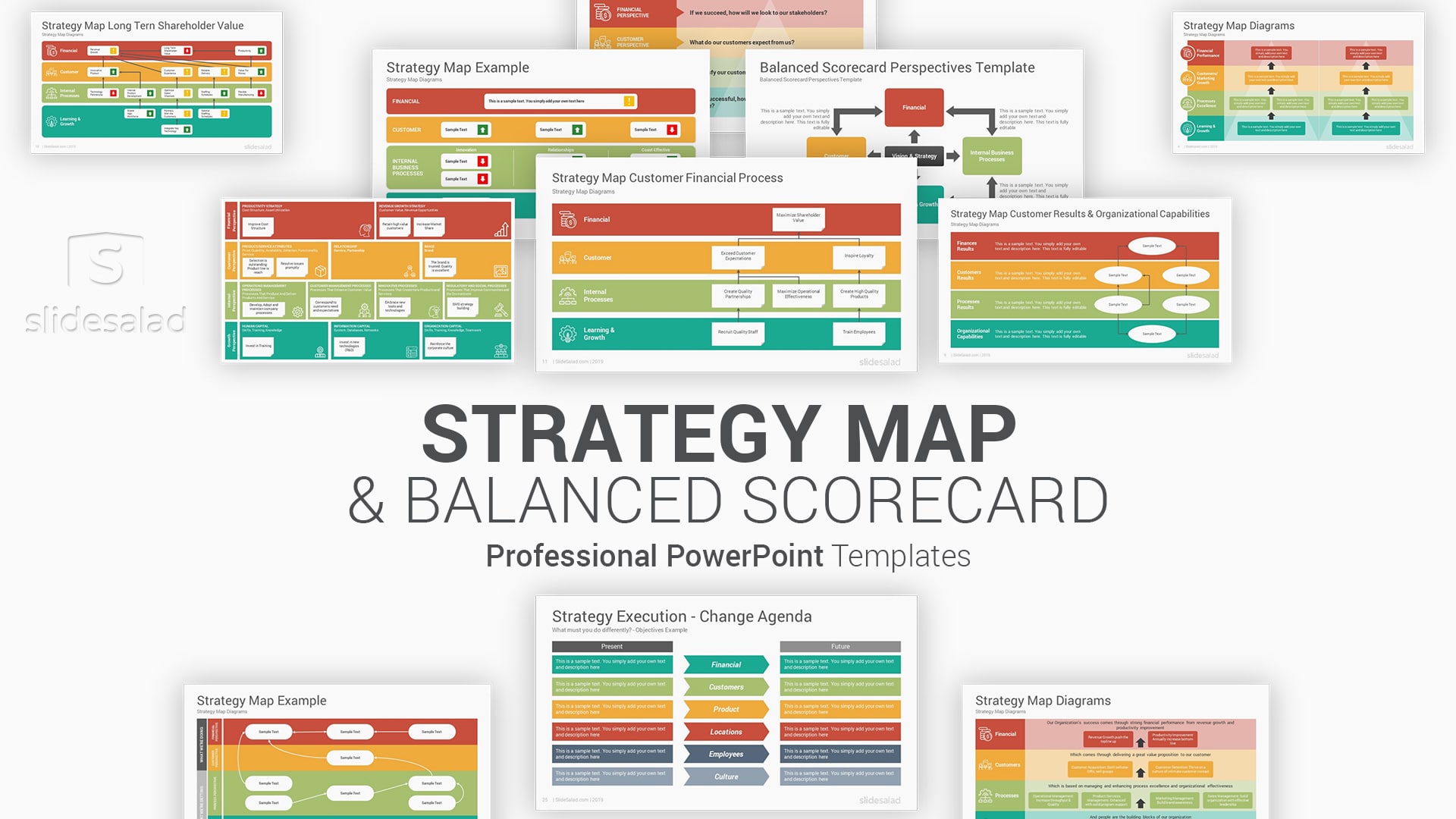 Strategy Map and Balanced Scorecard PowerPoint Templates Diagrams