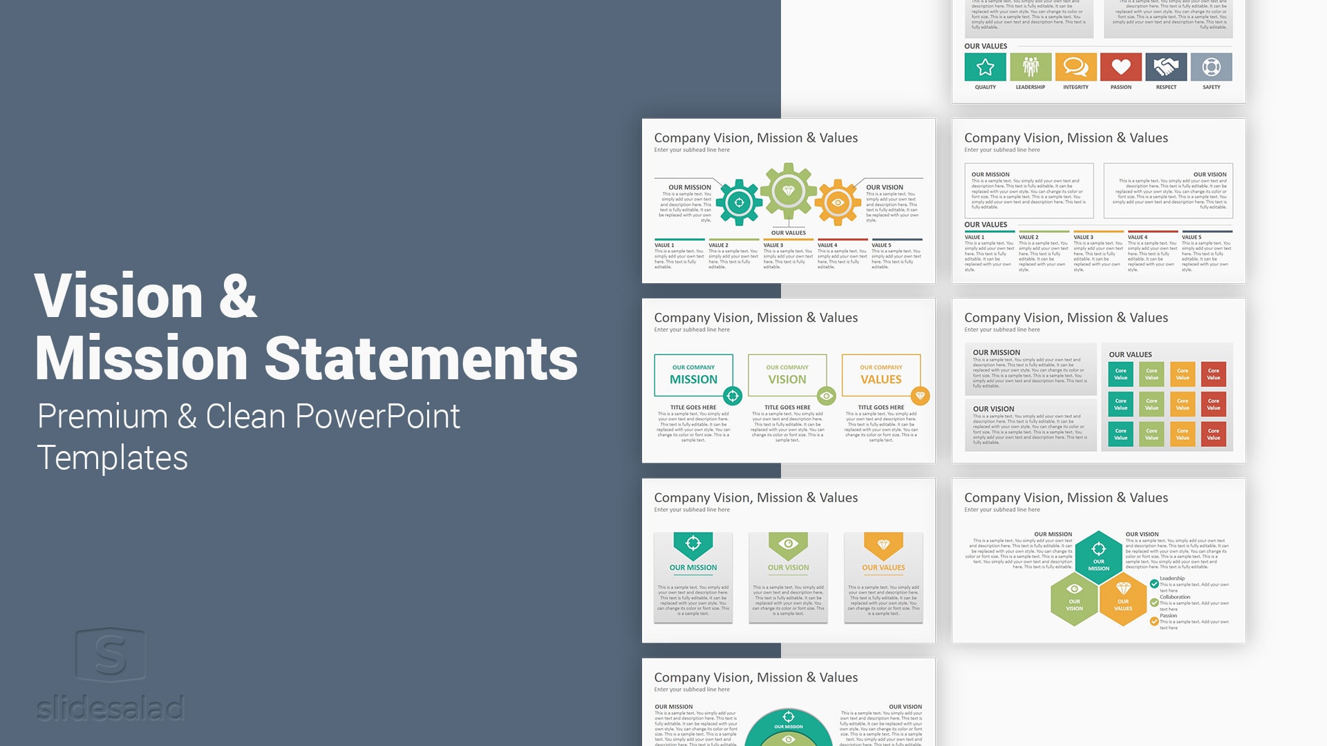 Vision and Mission Statements PowerPoint Presentation Template