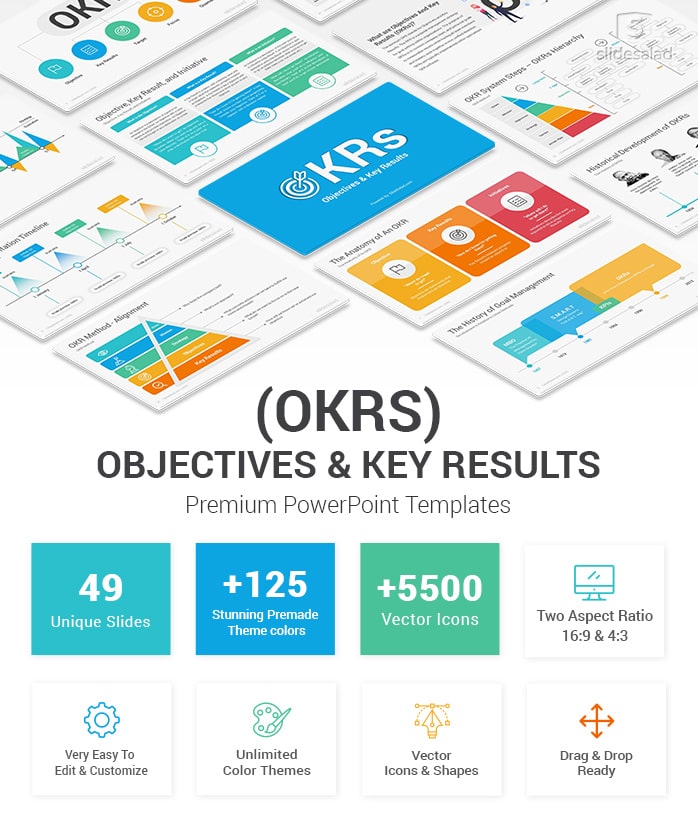 OKR PowerPoint Template Objectives and Key Results Presentation Slides