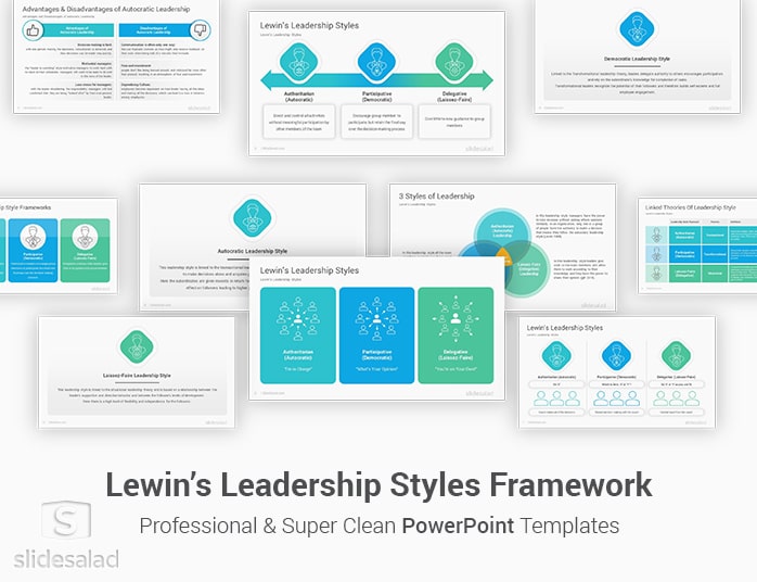 Lewin’s Leadership Styles Frameworks PowerPoint Template