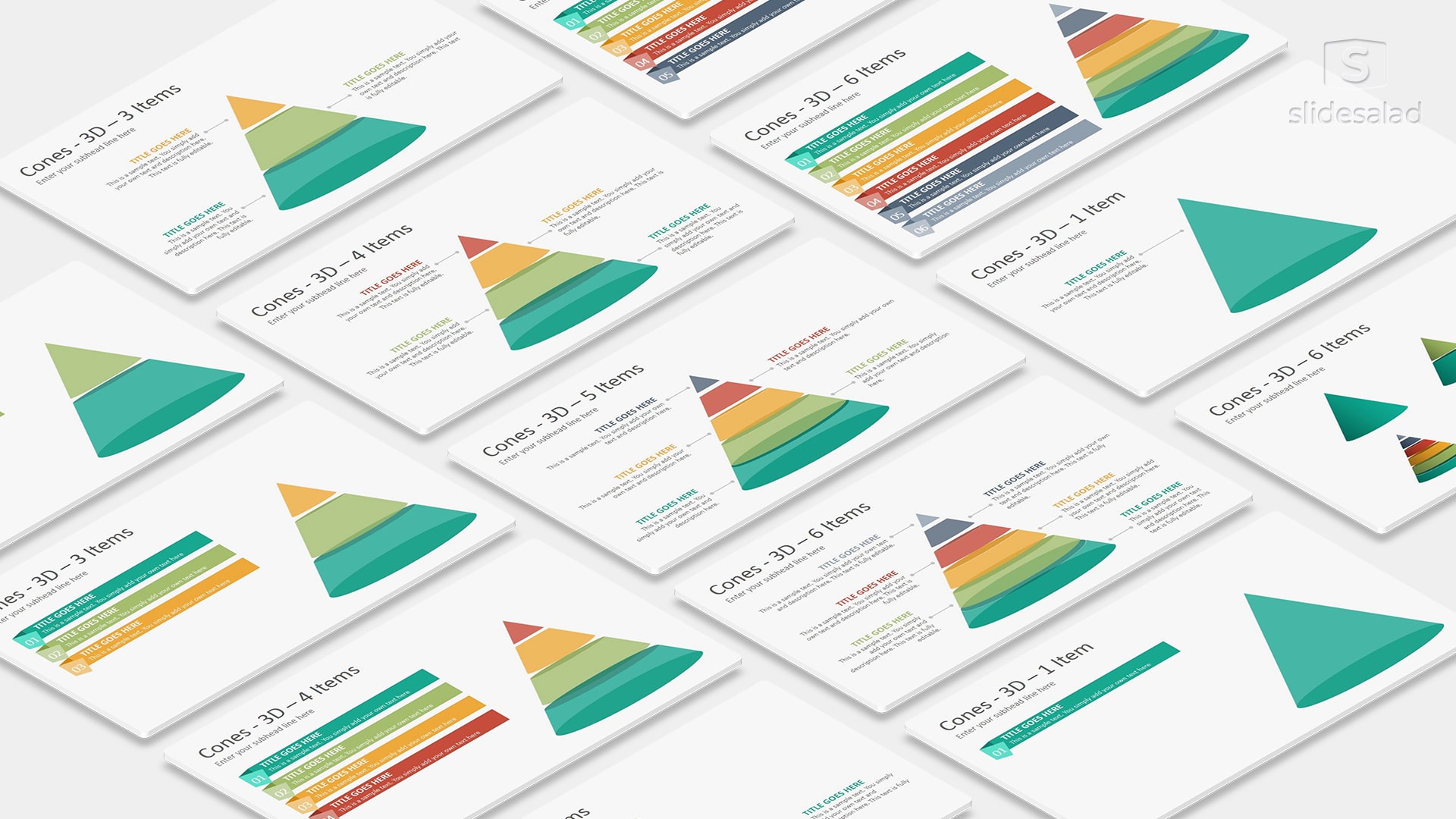3D Cones Google Slides Presentation Template