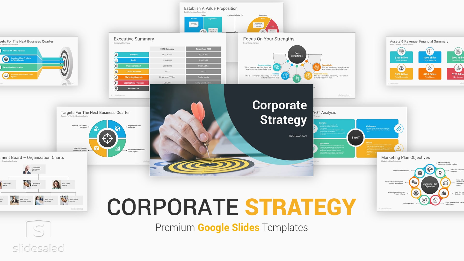 Corporate Strategy Google Slides Template – Simple Google Slides Templates White Background