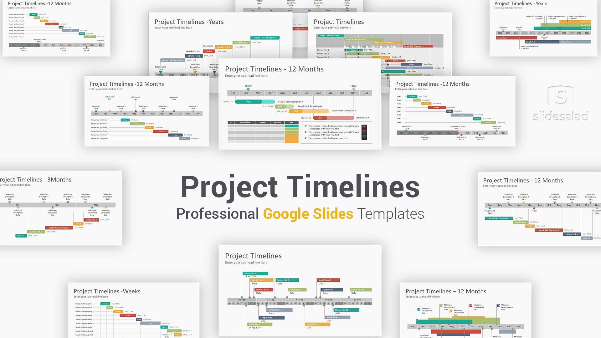 Project Timelines Diagrams Google Slides Presentation Template – Google Slides Slideshow Presentation Theme