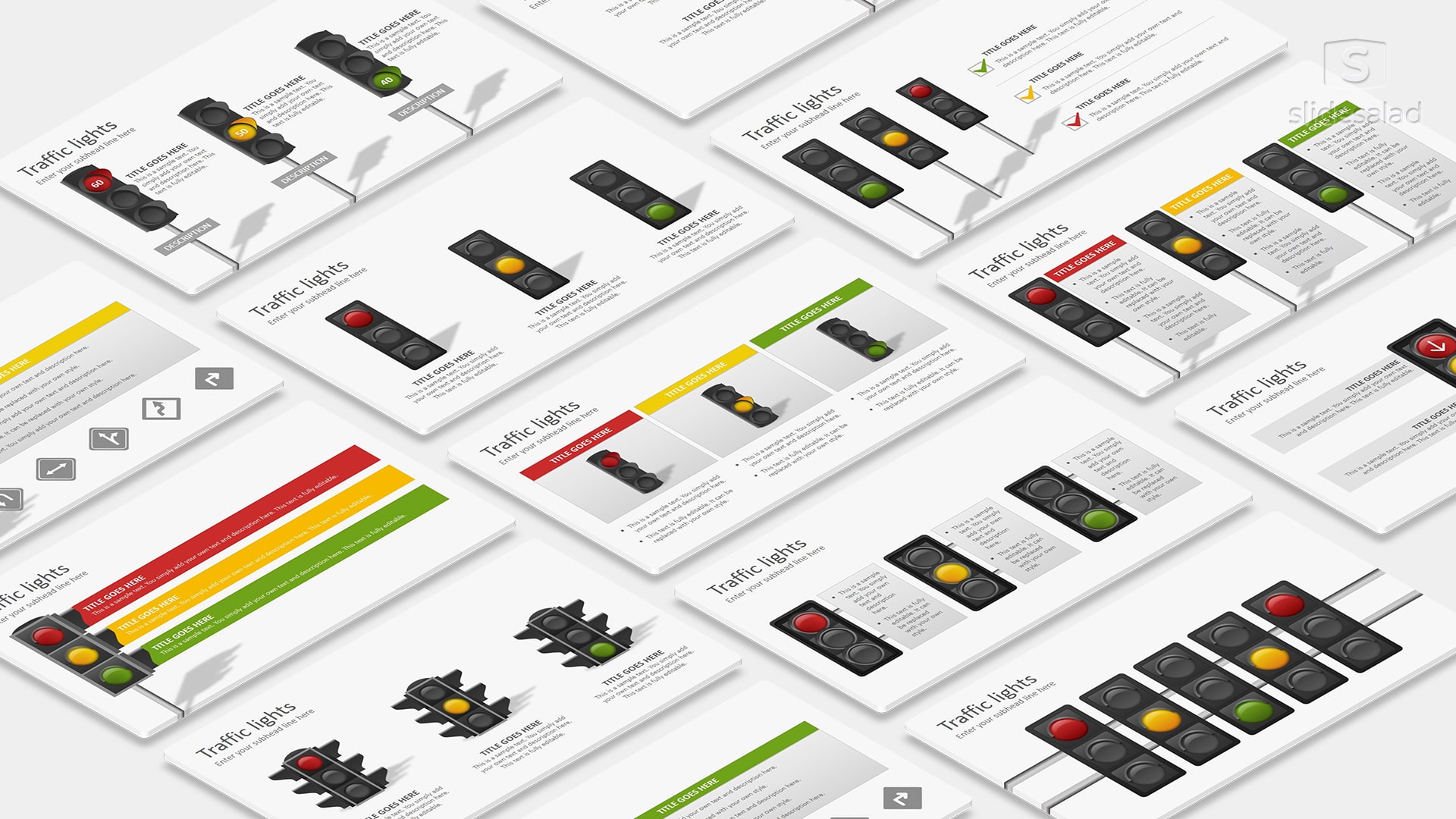 Dashboards Traffic lights Diagrams Google Slides Presentation Template