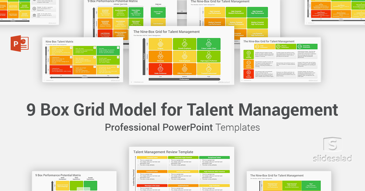 9 Box Grid Talent Management Matrix Powerpoint Template Slidesalad