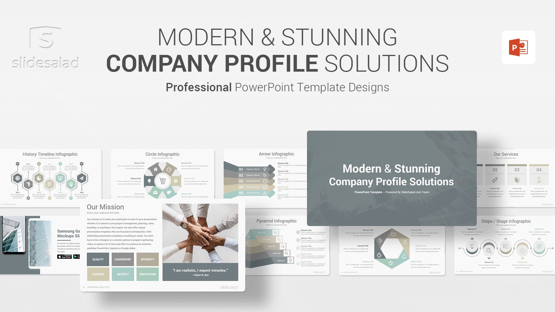 Modern Company Profile PowerPoint Template Designs - Easily-Customizable Webinar Presentation Template Designs