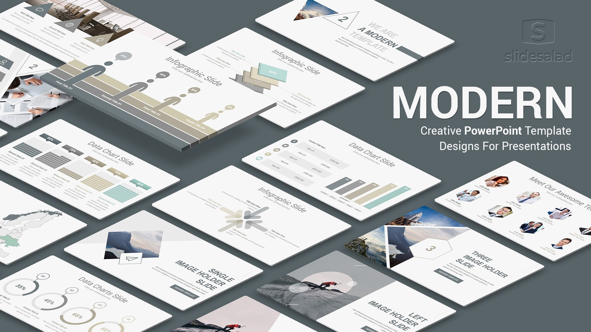 Modern PowerPoint Template for Presentation - Set of Awesome Cool PPT Layouts