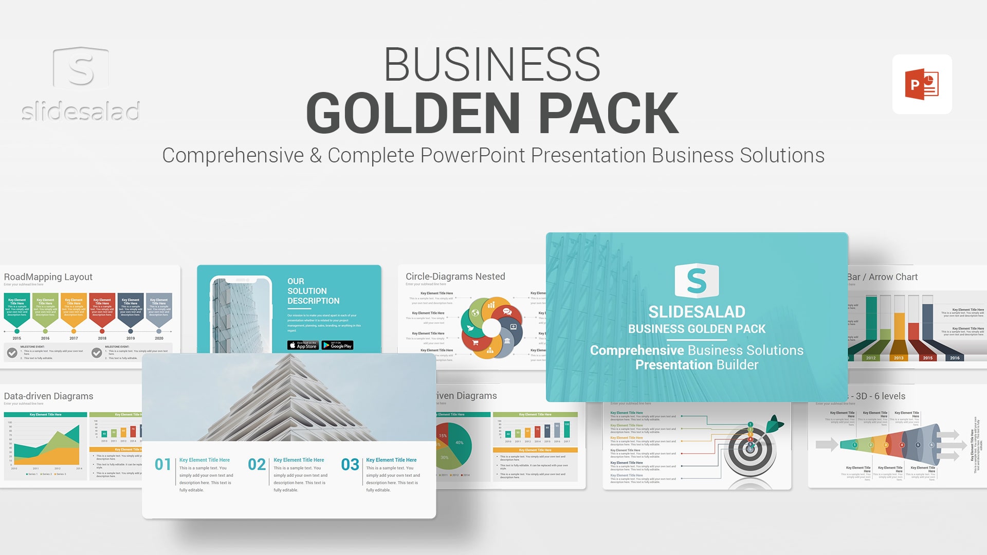 Business Golden Pack Multipurpose PowerPoint Presentation Template - Slide Deck Webinar PowerPoint Layouts
