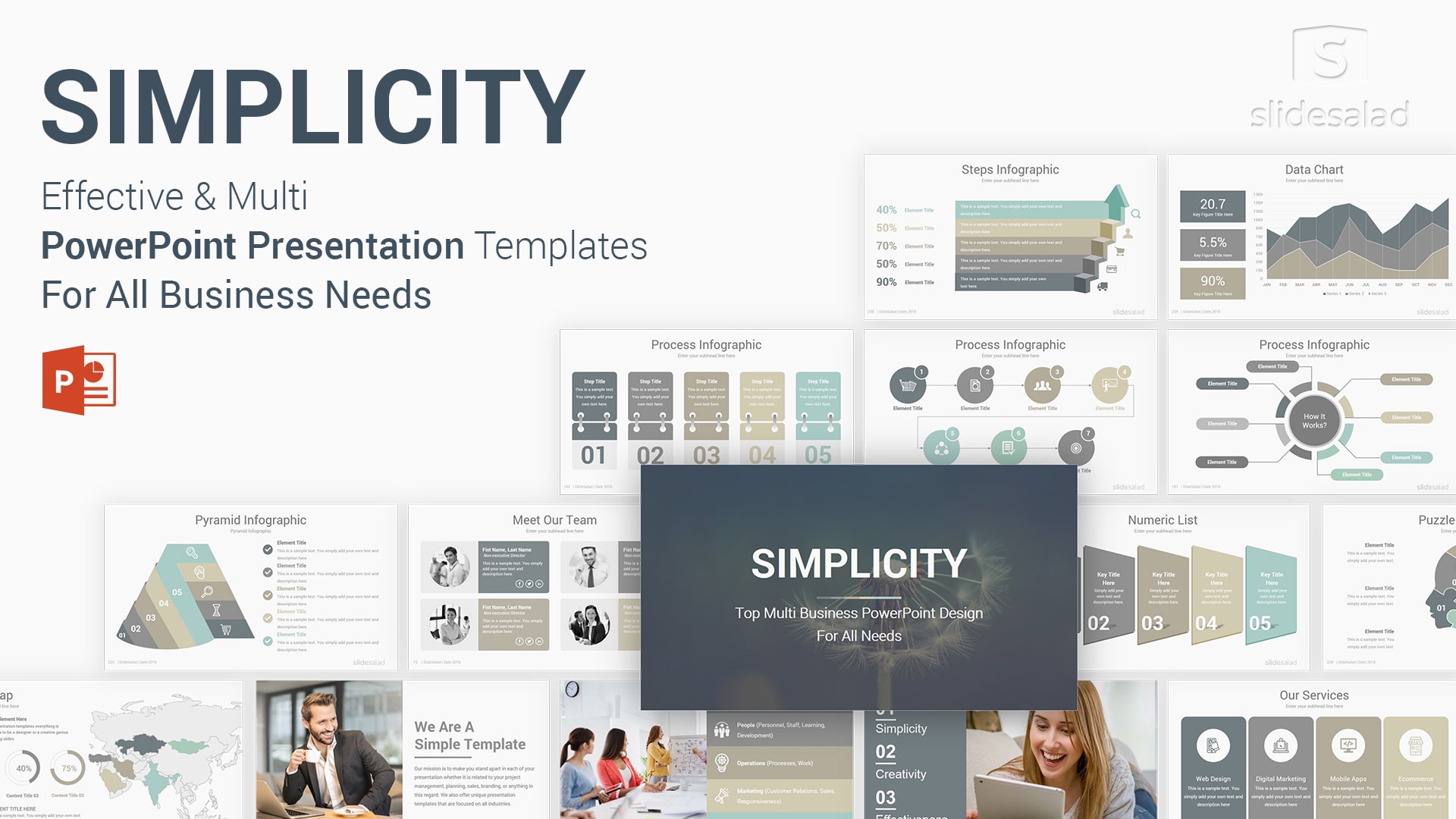 Simplicity Professional Business PowerPoint Templates - PowerPoint Slideshow Template for Clean Presentations