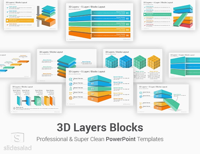 3D Layers Blocks PowerPoint Presentation Template