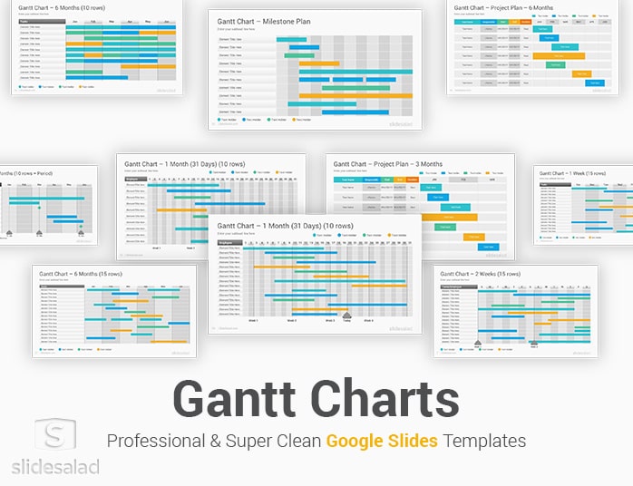 Gantt Charts Google Slides Presentation Template Examples