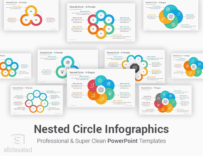 Circle Nested Infographics PowerPoint Template Diagrams