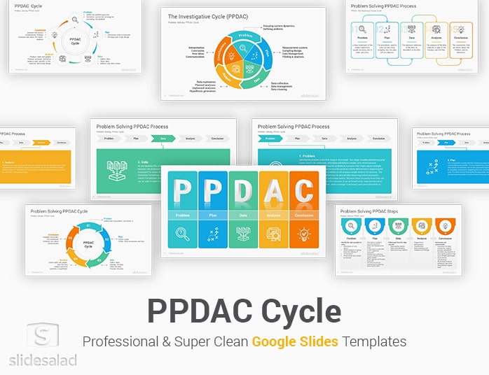 PPDAC Cycle Google Slides Template Diagrams