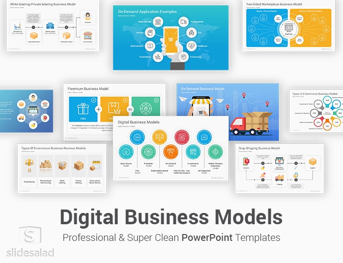 Digital Business Models PowerPoint Template Diagrams Designs
