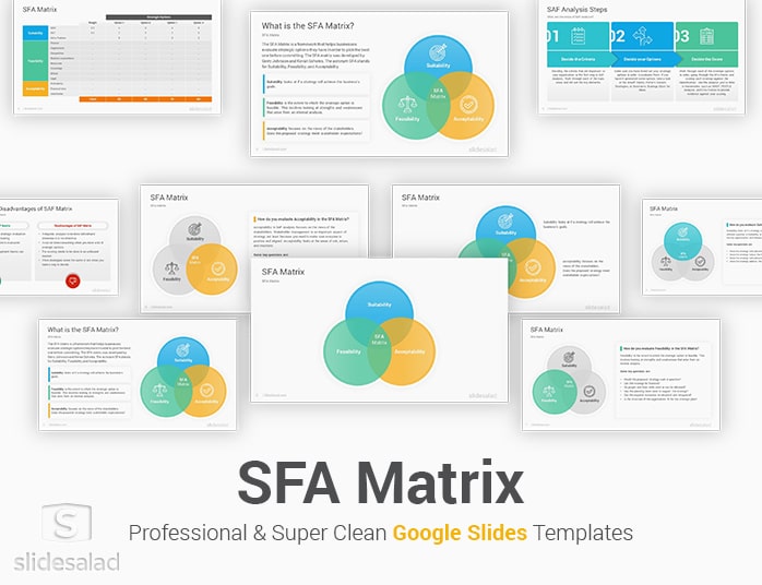 SFA Matrix Google Slides Template Diagrams