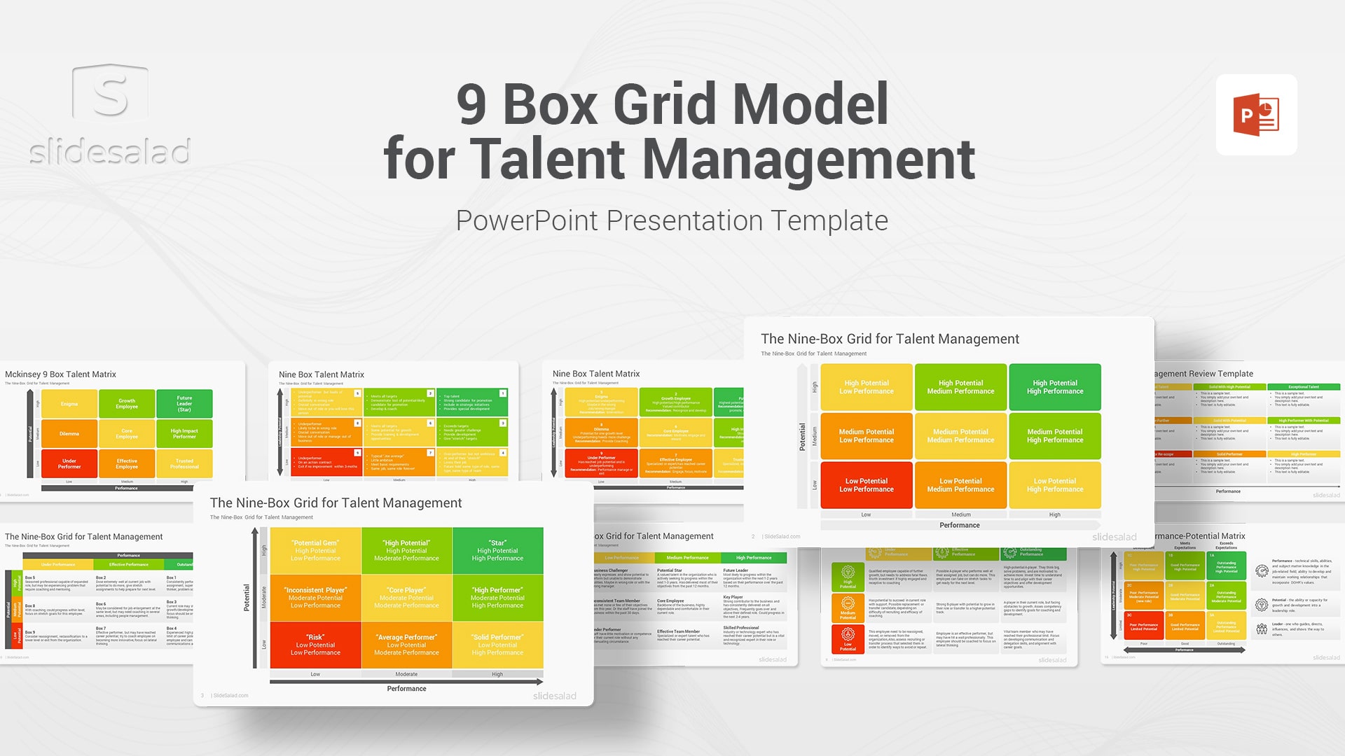 9 Box Grid Talent Management Matrix PowerPoint Template – PowerPoint Template for Team Development