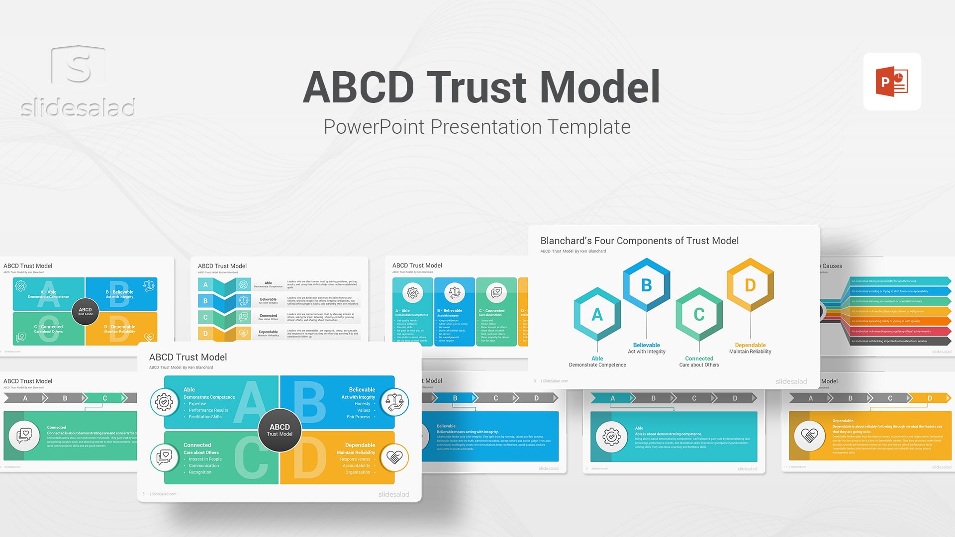 ABCD Trust Model PowerPoint Template - Leadership Development PPT Themes and Designs