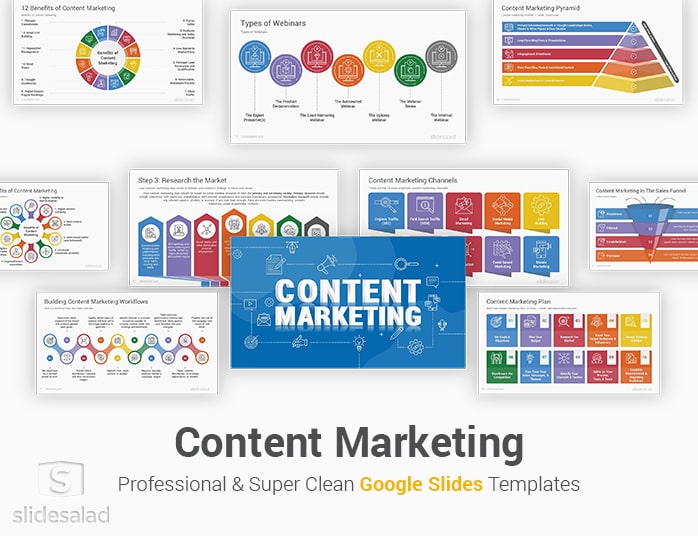 Content Marketing Google Slides Template Designs