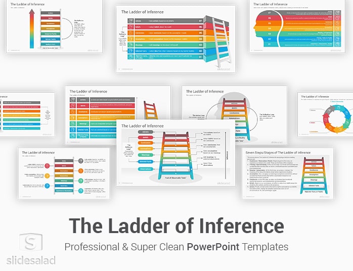 Ladder of Inference PowerPoint Template Diagrams