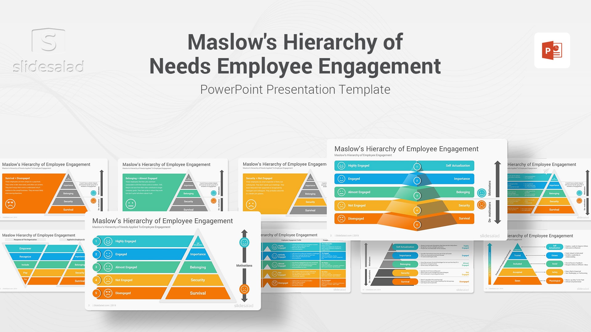 Maslow’s Hierarchy of Employee Engagement PowerPoint Template – Elegant Team Development Frameworks PowerPoint Template