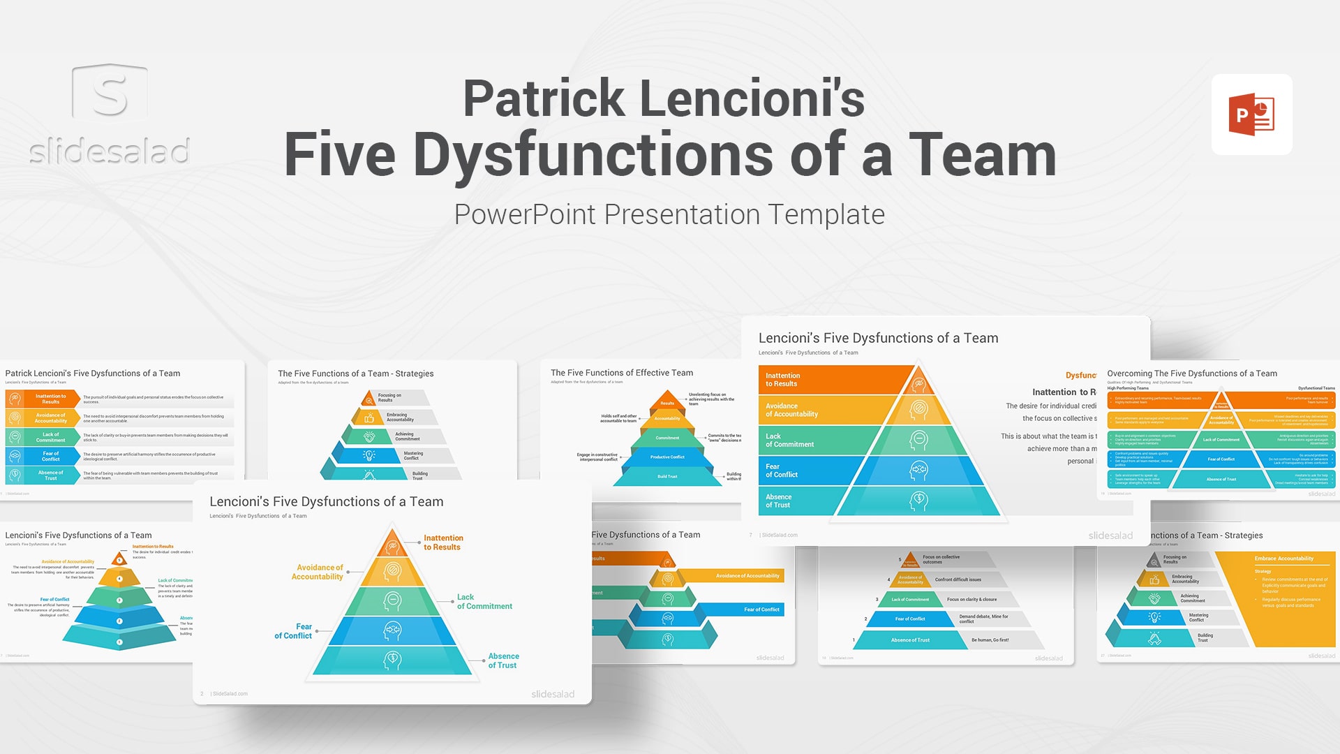Lencioni’s Five Dysfunctions of a Team PowerPoint Template – Team Strategy PowerPoint Template