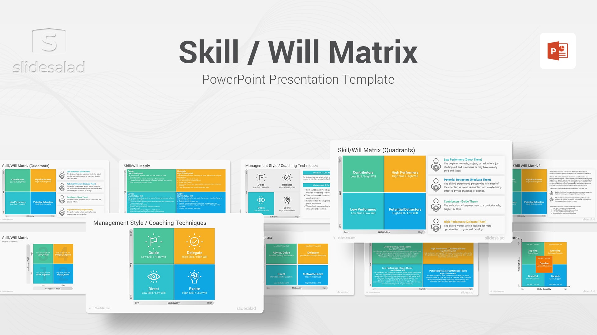 Skill Will Matrix PowerPoint Template Slides - Unique Leadership Strategies PowerPoint Designs