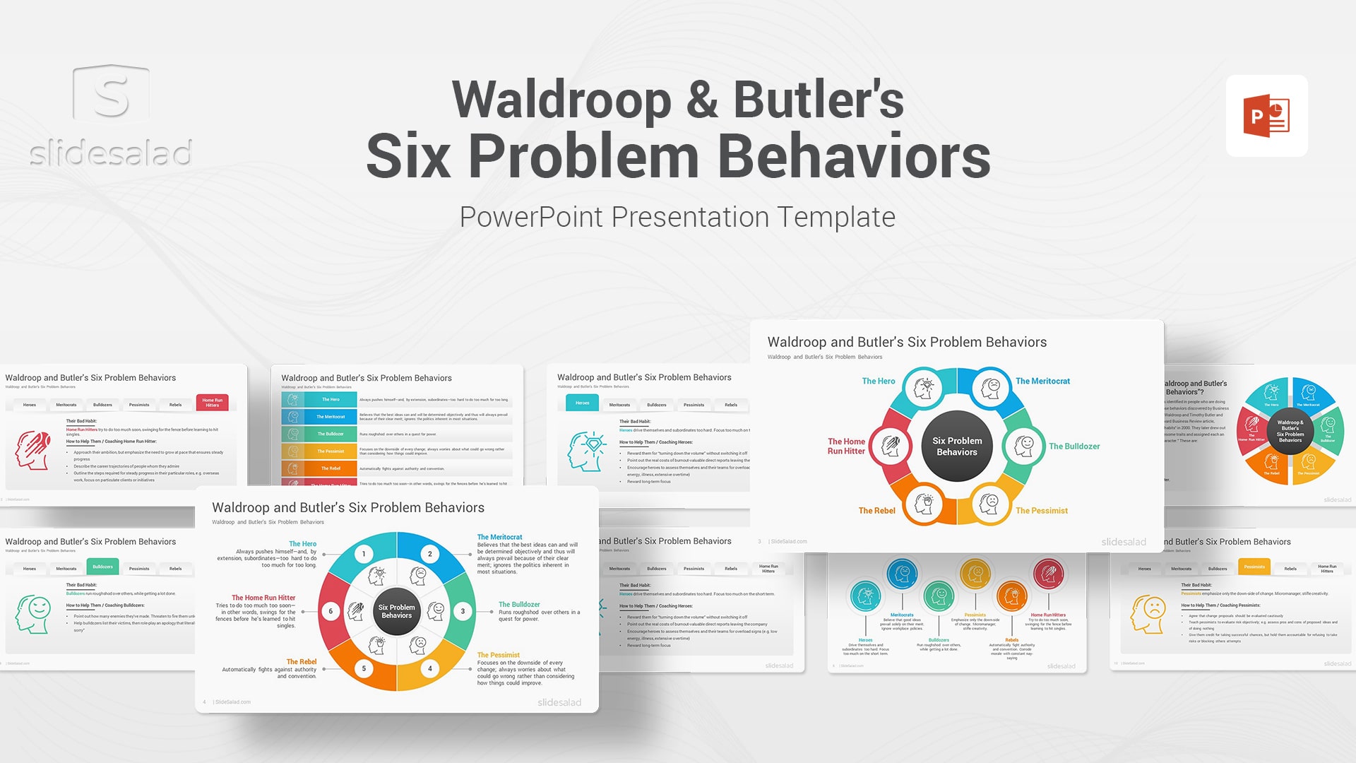 Waldroop and Butler’s Six Problem Behaviors PowerPoint Template – Team Skills Improvement PPT Template
