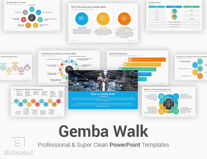 Gemba Walk PowerPoint Template Diagrams