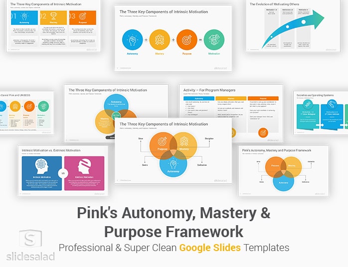 Pink's Autonomy, Mastery and Purpose Framework Google Slides Template