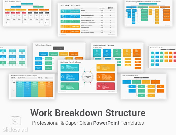 Work Breakdown Structure PowerPoint Template Diagrams