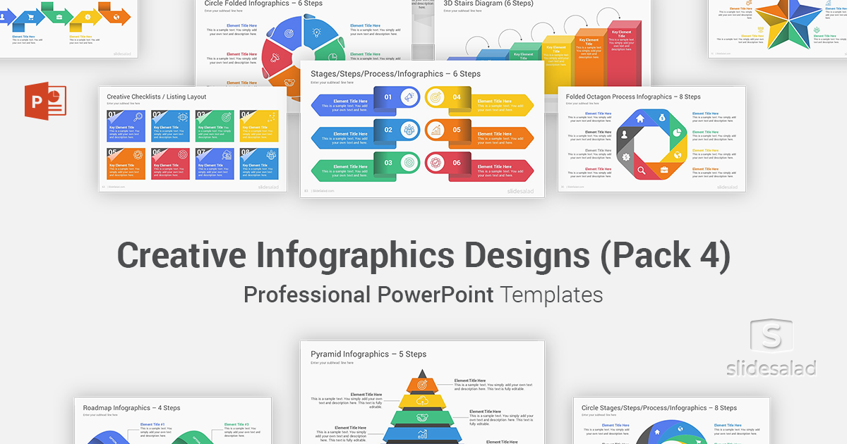 Creative Infographics PowerPoint Template Pack 04 - SlideSalad
