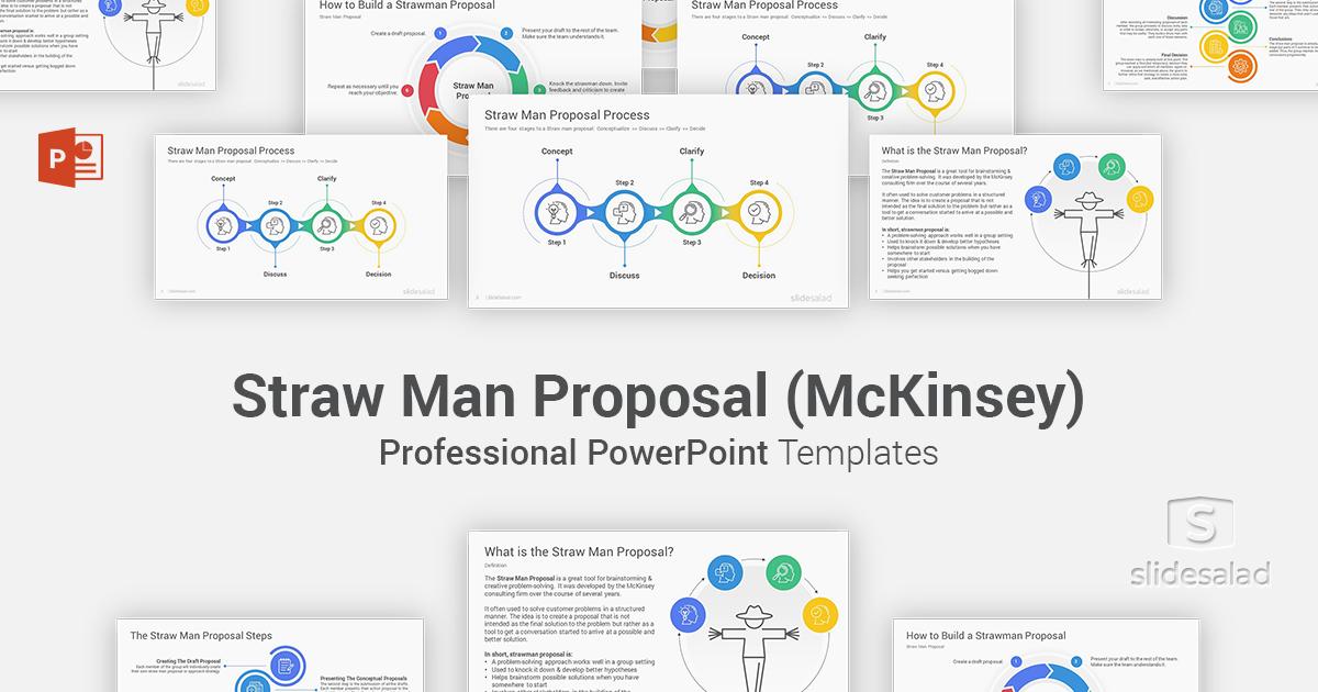 Straw Man Proposal PowerPoint Template Diagrams SlideSalad
