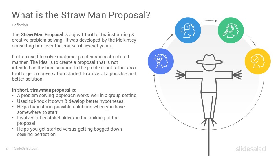 Straw Man Proposal PowerPoint Template Diagrams SlideSalad